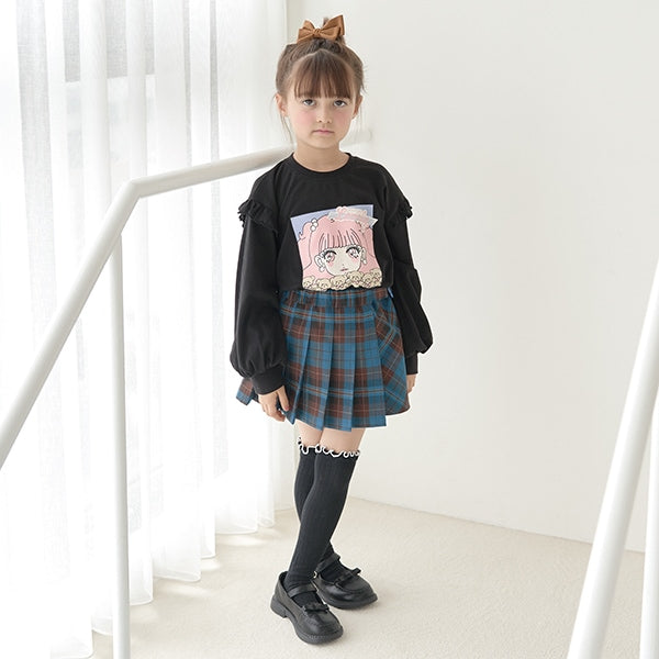 日本童裝 Ly# mine 格仔百摺短裙 100-150cm 女童款 秋季 SKIRTS