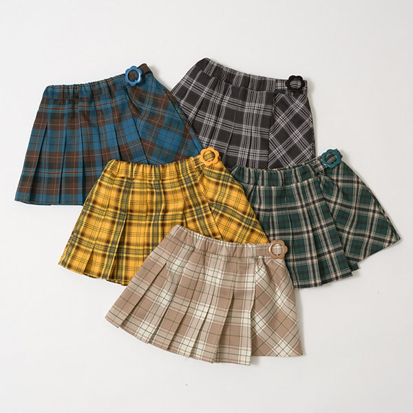 日本童裝 Ly# mine 格仔百摺短裙 100-150cm 女童款 秋季 SKIRTS