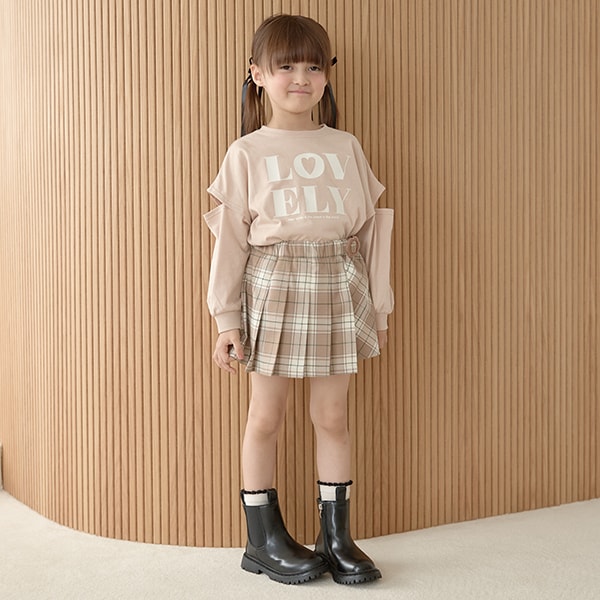 日本童裝 Ly# mine 格仔百摺短裙 100-150cm 女童款 秋季 SKIRTS