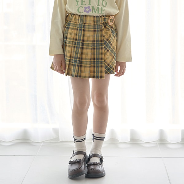 日本童裝 Ly# mine 格仔百摺短裙 100-150cm 女童款 秋季 SKIRTS