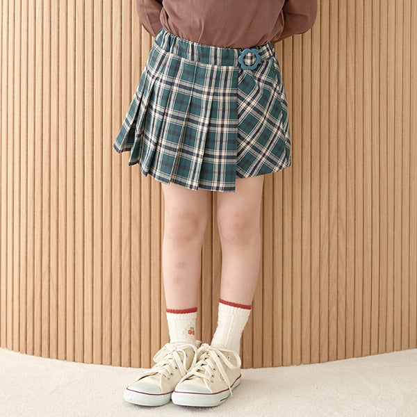 日本童裝 Ly# mine 格仔百摺短裙 100-150cm 女童款 秋季 SKIRTS