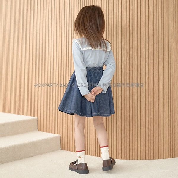 日本童裝 Ly# mine 柔軟心形刺繡短裙 100-150cm 女童款 秋季 SKIRTS