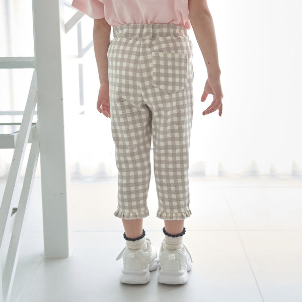 日本童裝 Ly# mine 接觸冷感 皺褶七分長褲 100-140cm 女童款 夏季 PANTS