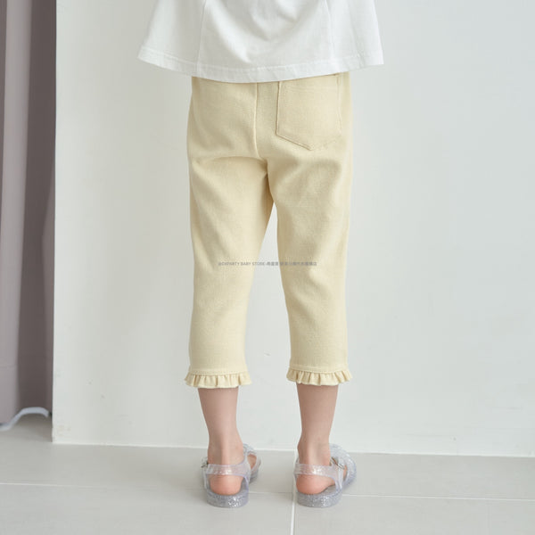 日本童裝 Ly# mine 接觸冷感 皺褶七分長褲 100-140cm 女童款 夏季 PANTS