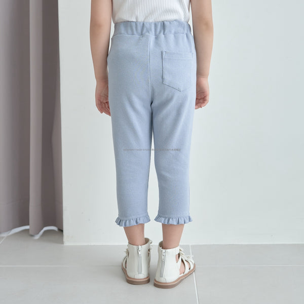 日本童裝 Ly# mine 接觸冷感 皺褶七分長褲 100-140cm 女童款 夏季 PANTS