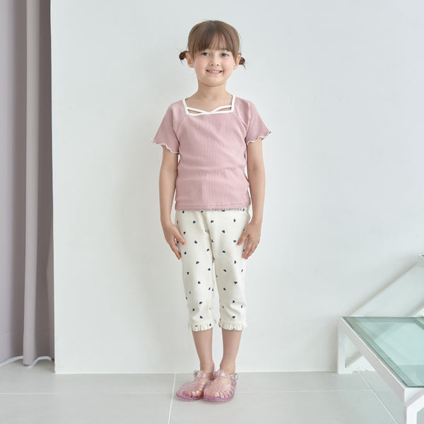 日本童裝 Ly# mine 接觸冷感 皺褶七分長褲 100-140cm 女童款 夏季 PANTS