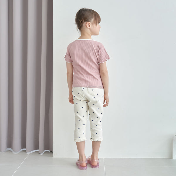 日本童裝 Ly# mine 接觸冷感 皺褶七分長褲 100-140cm 女童款 夏季 PANTS