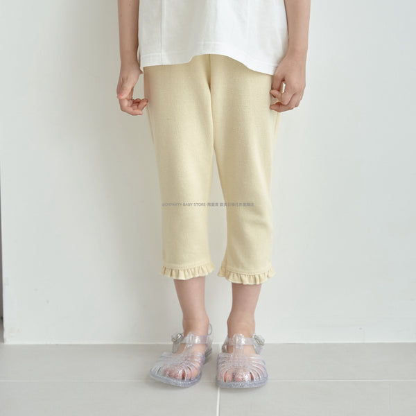 日本童裝 Ly# mine 接觸冷感 皺褶七分長褲 100-140cm 女童款 夏季 PANTS