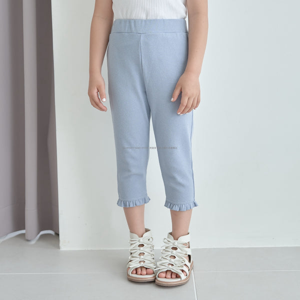 日本童裝 Ly# mine 接觸冷感 皺褶七分長褲 100-140cm 女童款 夏季 PANTS