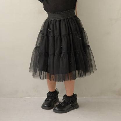 Japanese children's clothing Ly# mine tulle skirt 100-150cm girls spring and summer SKIRTS 