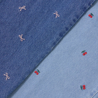 Japanese children's clothing Ly# mine embroidered denim pants 100-150cm girls spring and summer PANTS 
