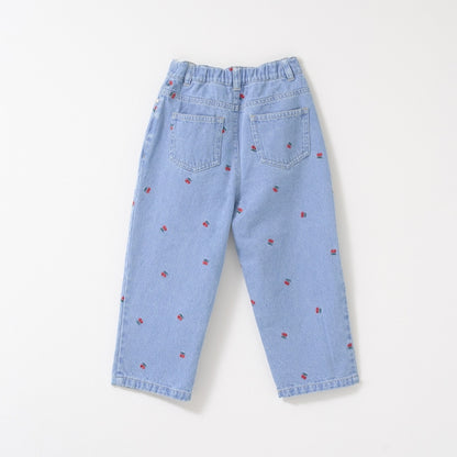 Japanese children's clothing Ly# mine embroidered denim pants 100-150cm girls spring and summer PANTS 