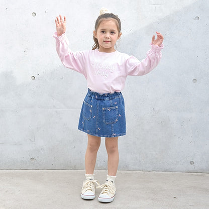 Japanese children's clothing Ly# mine embroidered denim skirt pants 100-150cm girls spring and summer PANTS 