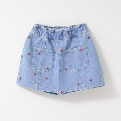 Japanese children's clothing Ly# mine embroidered denim skirt pants 100-150cm girls spring and summer PANTS 