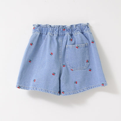Japanese children's clothing Ly# mine embroidered denim skirt pants 100-150cm girls spring and summer PANTS 