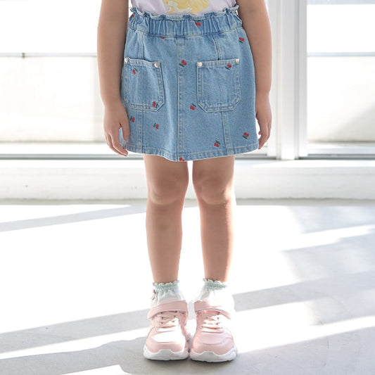 Japanese children's clothing Ly# mine embroidered denim skirt pants 100-150cm girls spring and summer PANTS 