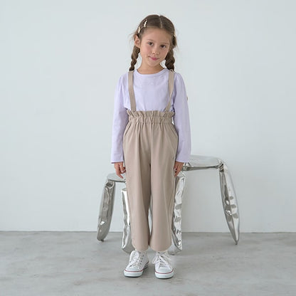 Japanese children's clothing Ly# mine suspender pants (suspenders are removable) 100-150cm girls' spring and summer PANTS 