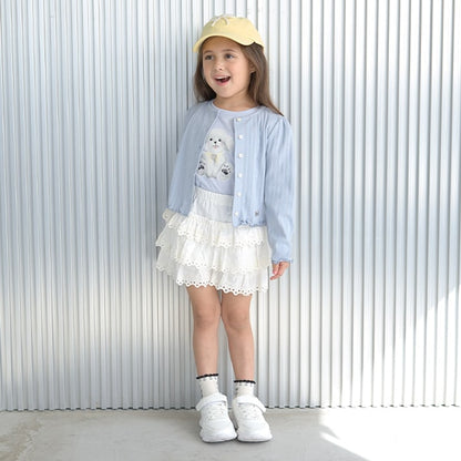 Japanese children's clothing Ly# mine layer cake skirt pants 100-150cm girls spring and summer PANTS 