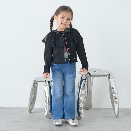 Japanese children's clothing Ly# mine flared jeans 100-150cm girls spring and summer PANTS 