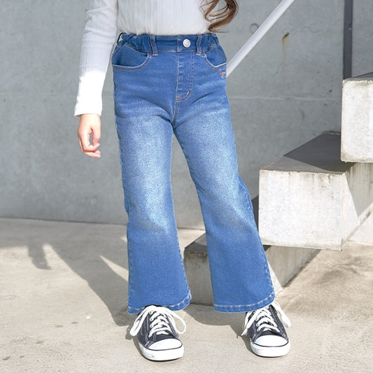 Japanese children's clothing Ly# mine flared jeans 100-150cm girls spring and summer PANTS 