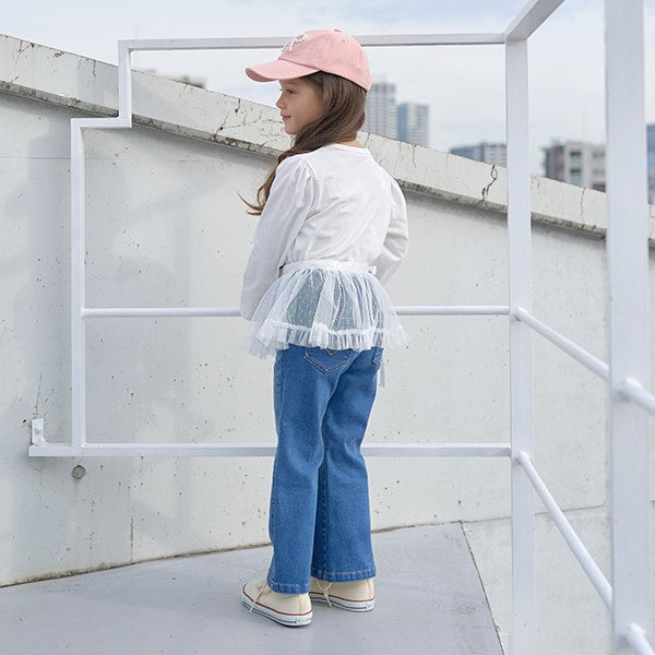 Japanese children's clothing Ly# mine 2Way tulle accessories girls' spring and summer TOPS SKIRTS 