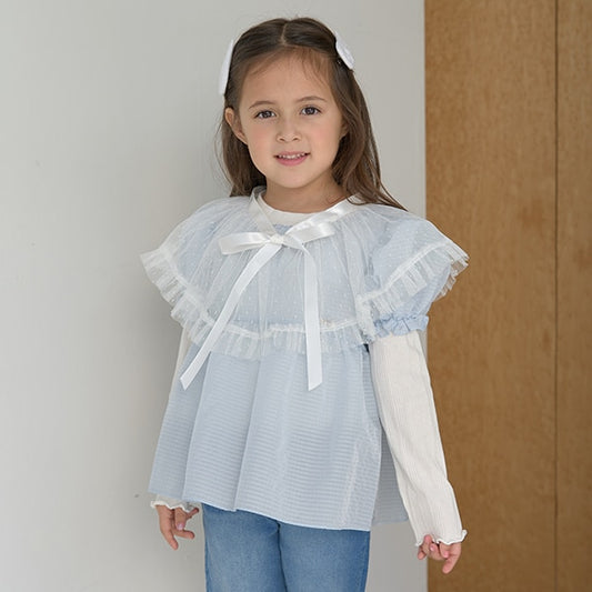 Japanese children's clothing Ly# mine 2Way tulle accessories girls' spring and summer TOPS SKIRTS 