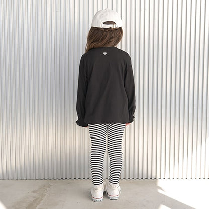 Japanese children's clothing Ly# mine puff sleeve embroidered letter top 100-150cm girls spring and summer TOPS 