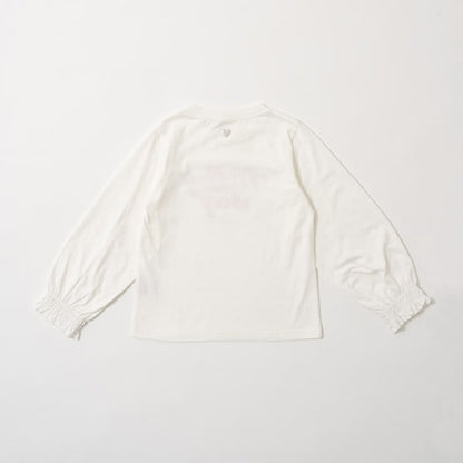 Japanese children's clothing Ly# mine puff sleeve embroidered letter top 100-150cm girls spring and summer TOPS 