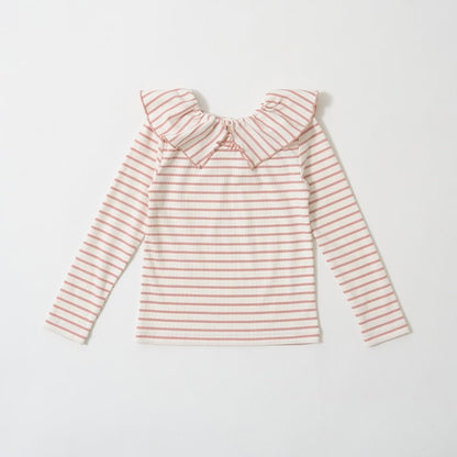 Japanese children's clothing Ly# mine 2Way front and back two-piece lotus leaf collar top 100-150cm girls spring and summer TOPS 