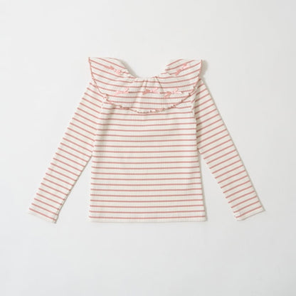 Japanese children's clothing Ly# mine 2Way front and back two-piece lotus leaf collar top 100-150cm girls spring and summer TOPS 