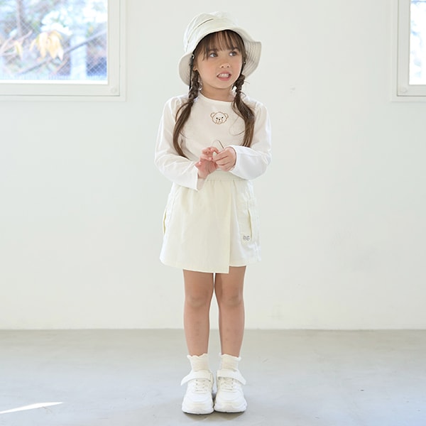 Japanese children's clothing Ly# mine color matching rhinestone puff sleeve top 100-150cm girls spring and summer TOPS 