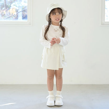 Japanese children's clothing Ly# mine color matching rhinestone puff sleeve top 100-150cm girls spring and summer TOPS 