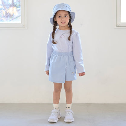 Japanese children's clothing Ly# mine color matching rhinestone puff sleeve top 100-150cm girls spring and summer TOPS 