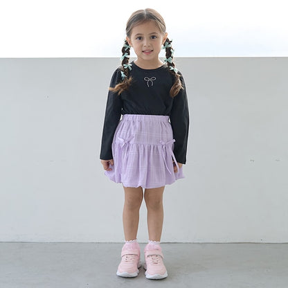 Japanese children's clothing Ly# mine color matching rhinestone puff sleeve top 100-150cm girls spring and summer TOPS 