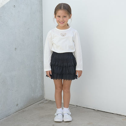 Japanese children's clothing Ly# mine color matching rhinestone puff sleeve top 100-150cm girls spring and summer TOPS 