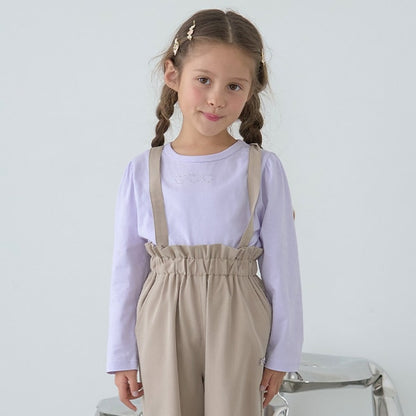 Japanese children's clothing Ly# mine color matching rhinestone puff sleeve top 100-150cm girls spring and summer TOPS 
