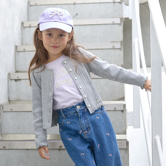 Japanese children's clothing Ly# mine knitted jacket 100-150cm girls spring and summer OUTERWEAR 