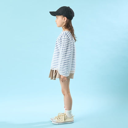 Japanese children's clothing Ly# mine mesh sleeve top 100-150cm girls spring and summer TOPS 
