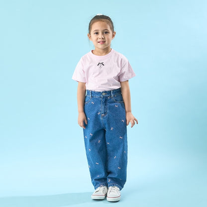 Japanese children's clothing Ly# mine cute pattern top 100-150cm girls spring and summer TOPS 