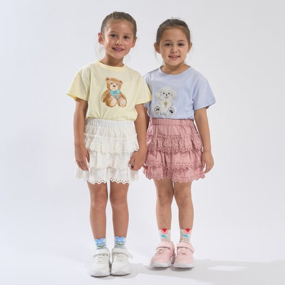 Japanese children's clothing Ly# mine cute pattern top 100-150cm girls spring and summer TOPS 