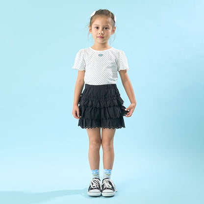 Japanese children's clothing Ly# mine heart embroidered top 100-150cm girls spring and summer TOPS 