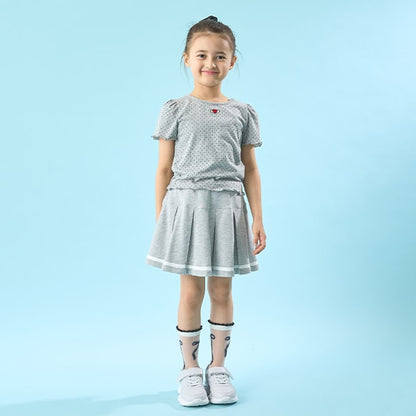 Japanese children's clothing Ly# mine heart embroidered top 100-150cm girls spring and summer TOPS 