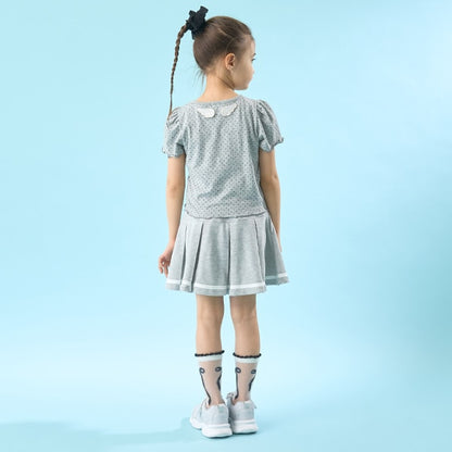 Japanese children's clothing Ly# mine heart embroidered top 100-150cm girls spring and summer TOPS 