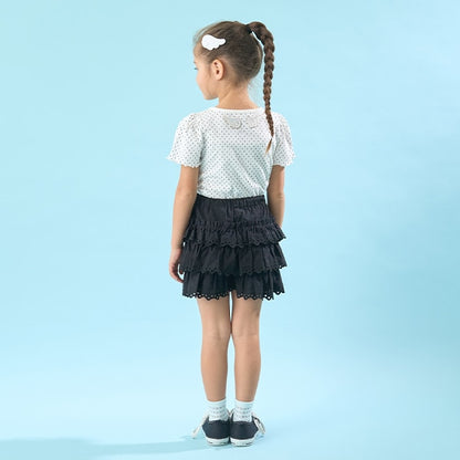 Japanese children's clothing Ly# mine heart embroidered top 100-150cm girls spring and summer TOPS 