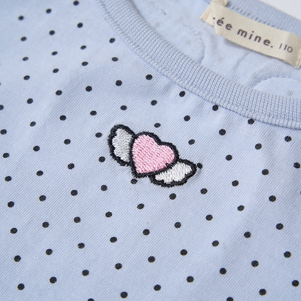 Japanese children's clothing Ly# mine heart embroidered top 100-150cm girls spring and summer TOPS 