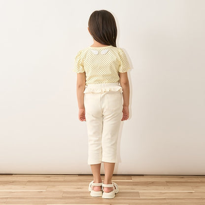 Japanese children's clothing Ly# mine heart embroidered top 100-150cm girls spring and summer TOPS 