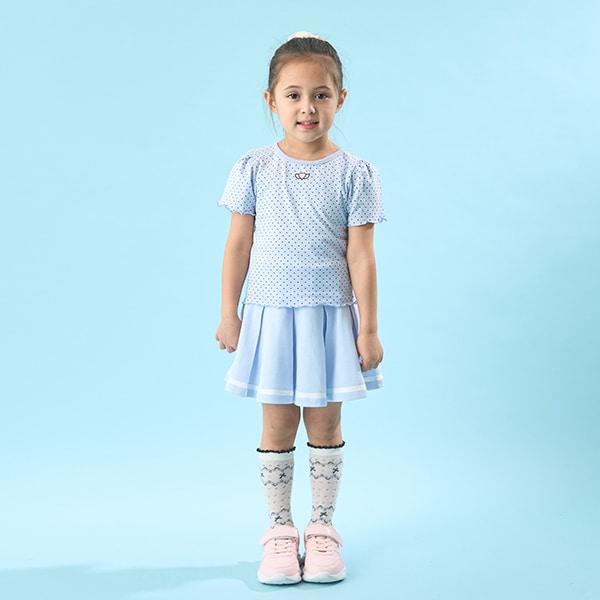 Japanese children's clothing Ly# mine heart embroidered top 100-150cm girls spring and summer TOPS 