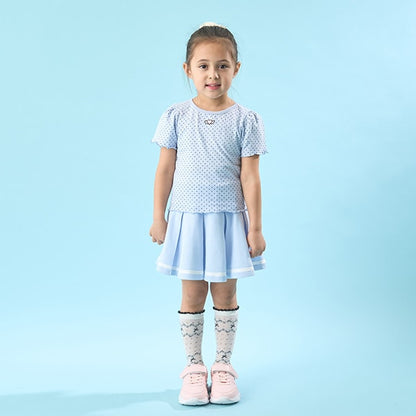 Japanese children's clothing Ly# mine heart embroidered top 100-150cm girls spring and summer TOPS 