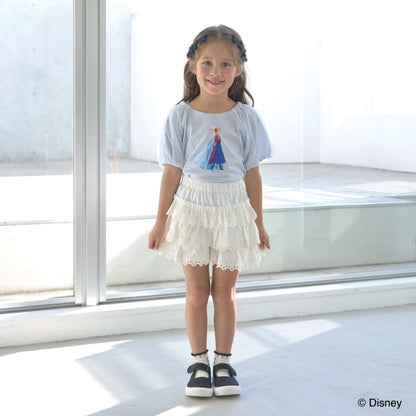 Japanese children's clothing Ly# mine x Disney seersucker sleeve top 100-140cm girls spring and summer TOPS 