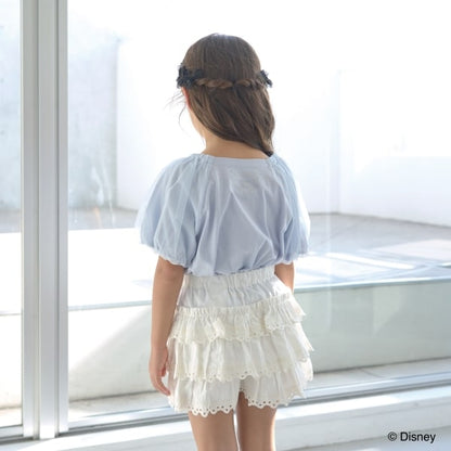 Japanese children's clothing Ly# mine x Disney seersucker sleeve top 100-140cm girls spring and summer TOPS 